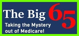 The Big 65 Medicare insurance services red white and blue logo.