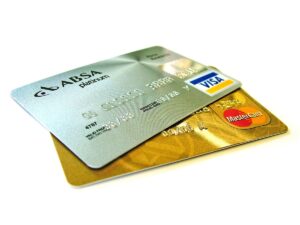 Photo of two credit cards.