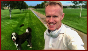 Penn Medicare insurance broker Karl Bruns-Kyler and his dog Plato