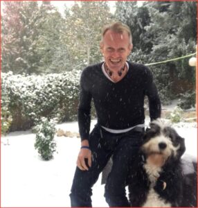 Karl Bruns-Kyler The Big 65 and Plato in the snow in Highlands Ranch.