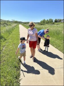 Quantz and friends walking in Highlands Ranch, Colorado.