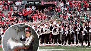 Zach Demesa of the Ohio State Marching Band.