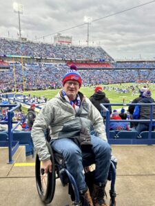 Dr Rob Kyler attending a Buffalo Bills football game.