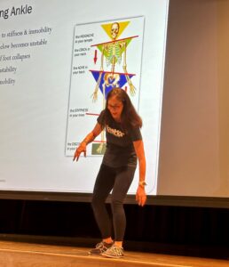 Cate Reade teaching a class on balance and mobility. 
