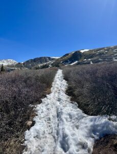 A snowy path in Colorado.