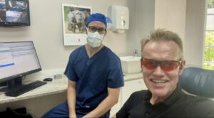 Karl getting a check-up with his healthcare professional.