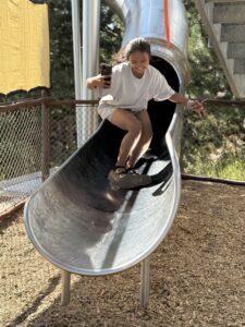 Mitia on a slide.
