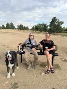 Duane and Ashley in the dog park.
