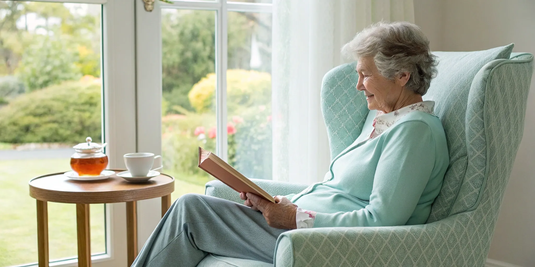 Woman relaxing with peace of mind. SelectQuote insurance quote.