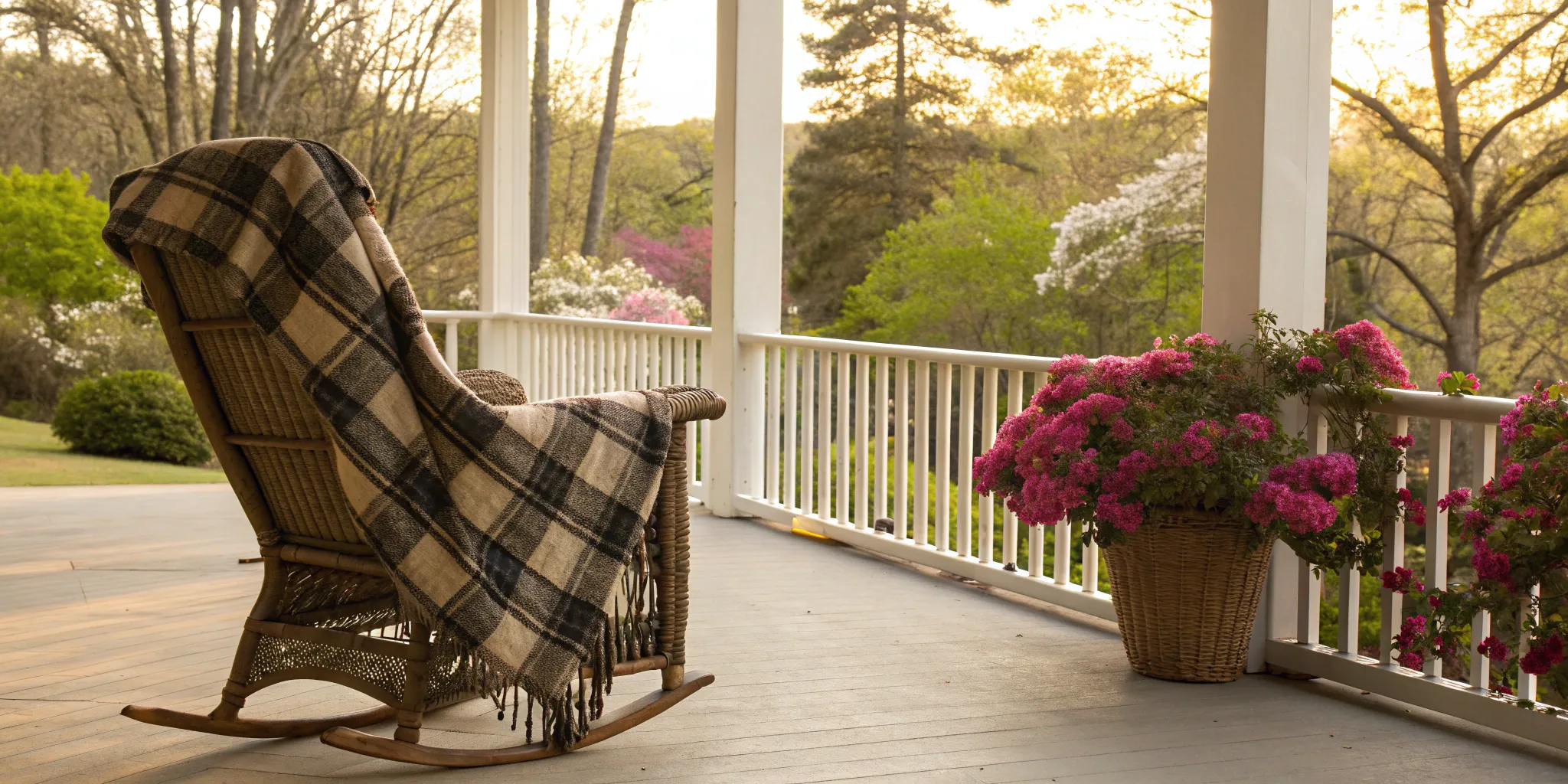 Alabama porch with rocking chair. Medicare planning at 65.