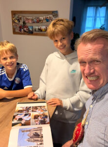 Two boys and Karl.