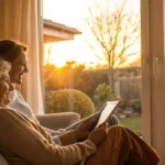 Family reviews insurance plan details.