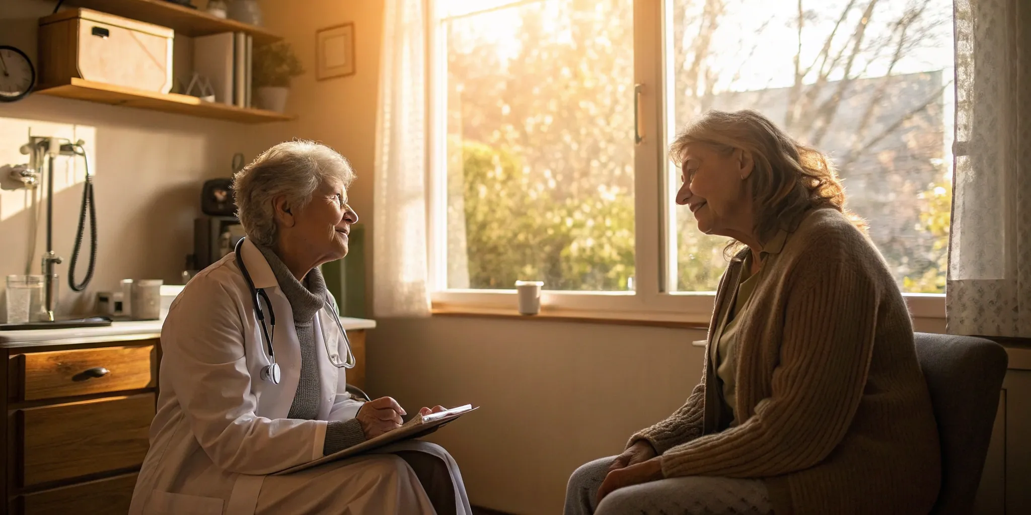 Woman asks doctor about insurance covering dermatologist.