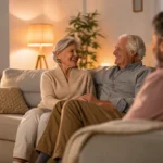 Family discussing insurance coverage.