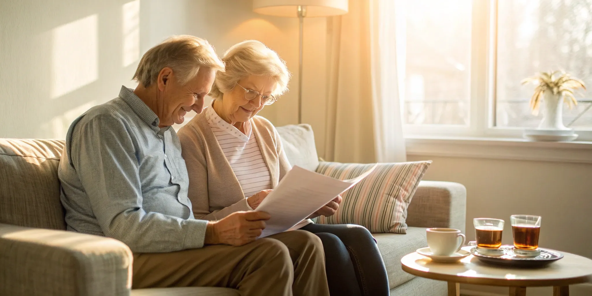 Couple selects insurance quotes.