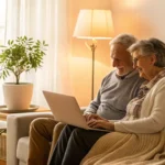 Couple on a laptop comparing the best Medicare supplemental insurance companies.