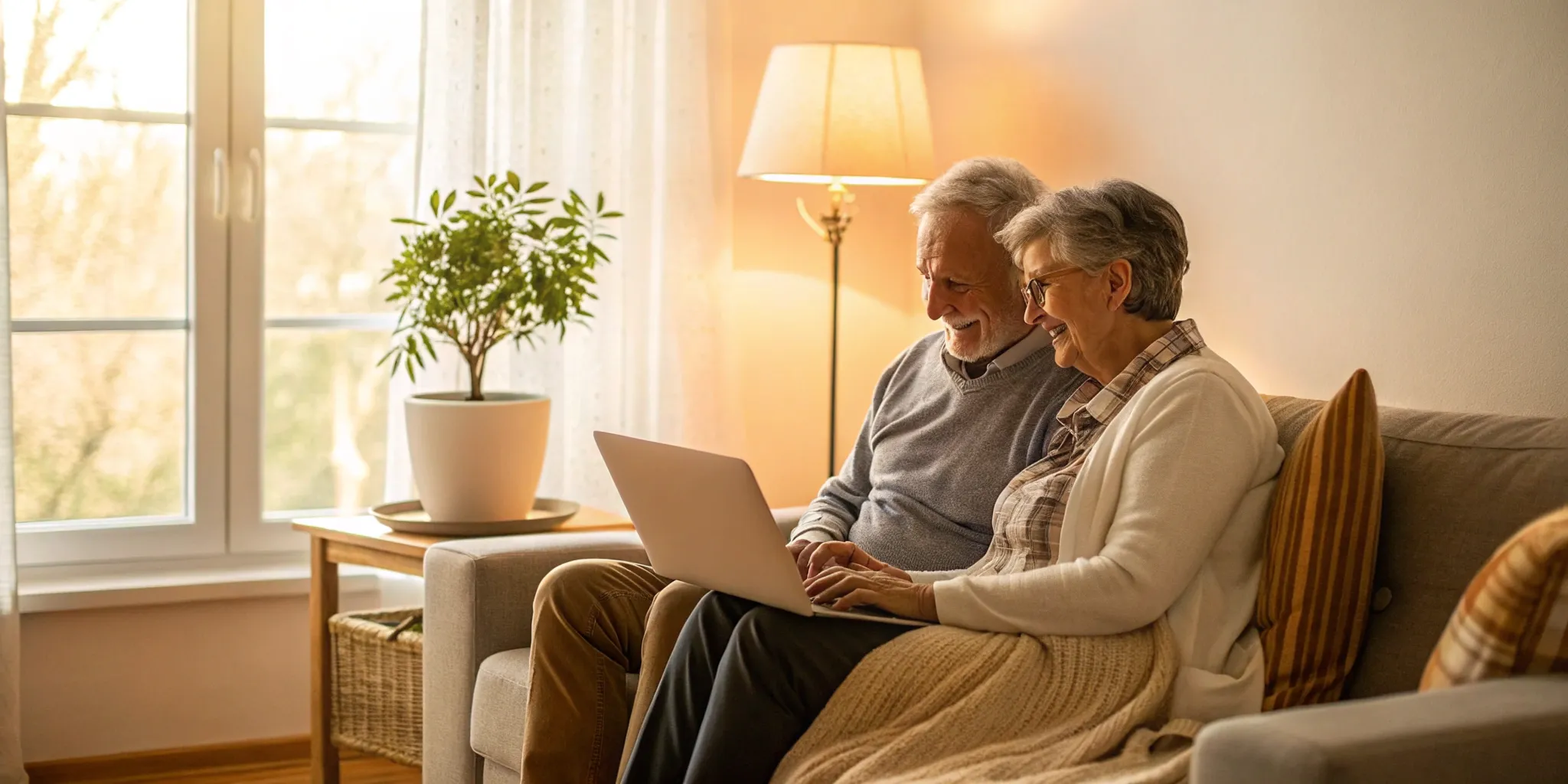 Couple on a laptop comparing the best Medicare supplemental insurance companies.
