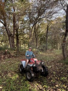 Karl's brother Haas on a four-wheeler.