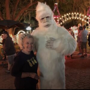 A lady and a monster.