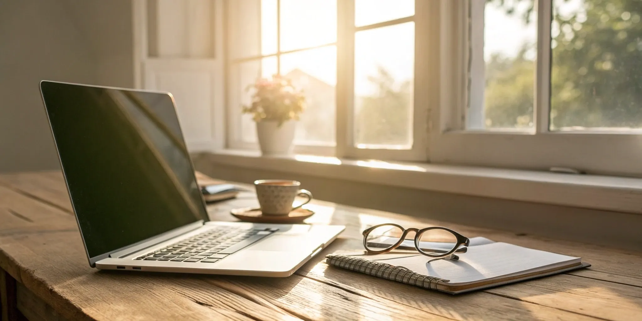A desk setup with a laptop for getting online term insurance quotes.