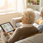 Couple comparing Medicare Advantage plans in CO on a tablet.