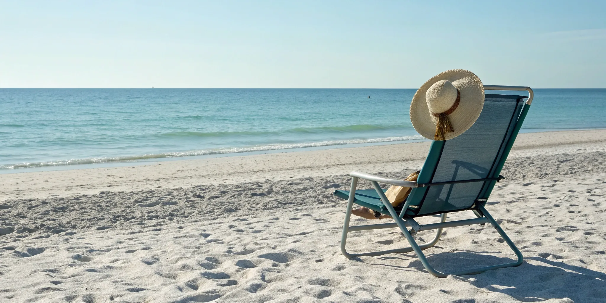 A person on a beach chair enjoys retirement, covered by one of the Medigap plans in Florida.