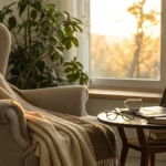 A comfortable home setting with a laptop open to learn about Medicare Advantage plans.