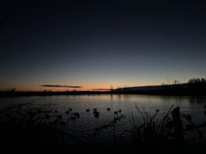 A beautiful lake at dusk.