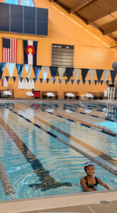 Miti in the swimming pool.