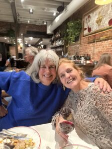 Quantz with her childhood friend.