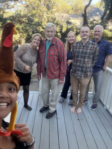 Quantz with her father and family. 