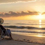 A person enjoying retirement on a Florida beach with the security of a Medigap plan.
