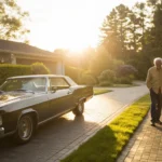 Couple considers a SelectQuote auto insurance quote for their classic car.