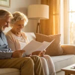 Senior couple using SelectQuote to compare insurance policies.