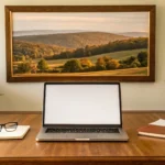 Office desk with a laptop used by one of the top health insurance brokers in CT.
