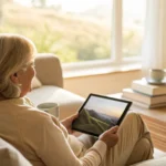 Older couple comparing Medicare Advantage plans on a tablet.