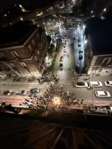 A view of the street from up above.