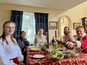 The Bruns-Kyler family at Christmas dinner.