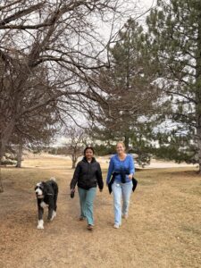 Quantz, Miti, and Plato taking a walk.