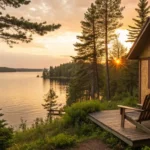 A Wisconsin lake cabin at sunset, a simple guide to Medigap plans in Wisconsin.