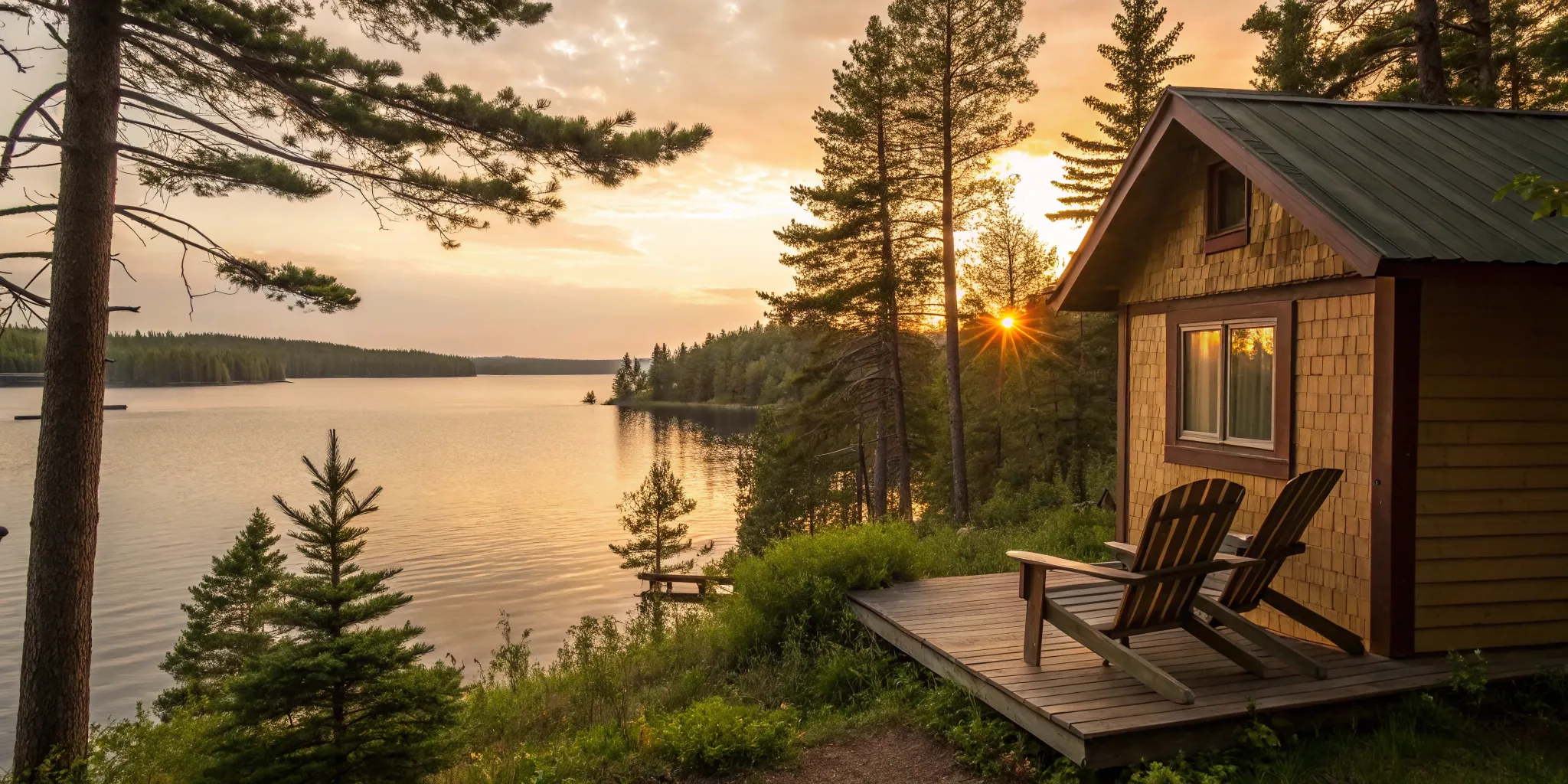 A Wisconsin lake cabin at sunset, a simple guide to Medigap plans in Wisconsin.