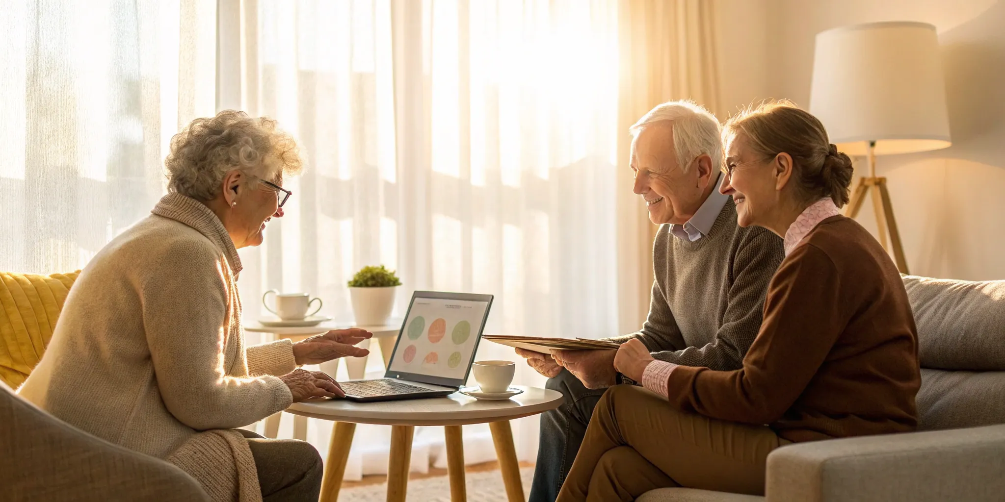 A Medicare broker in my area helps a senior couple choose a plan.