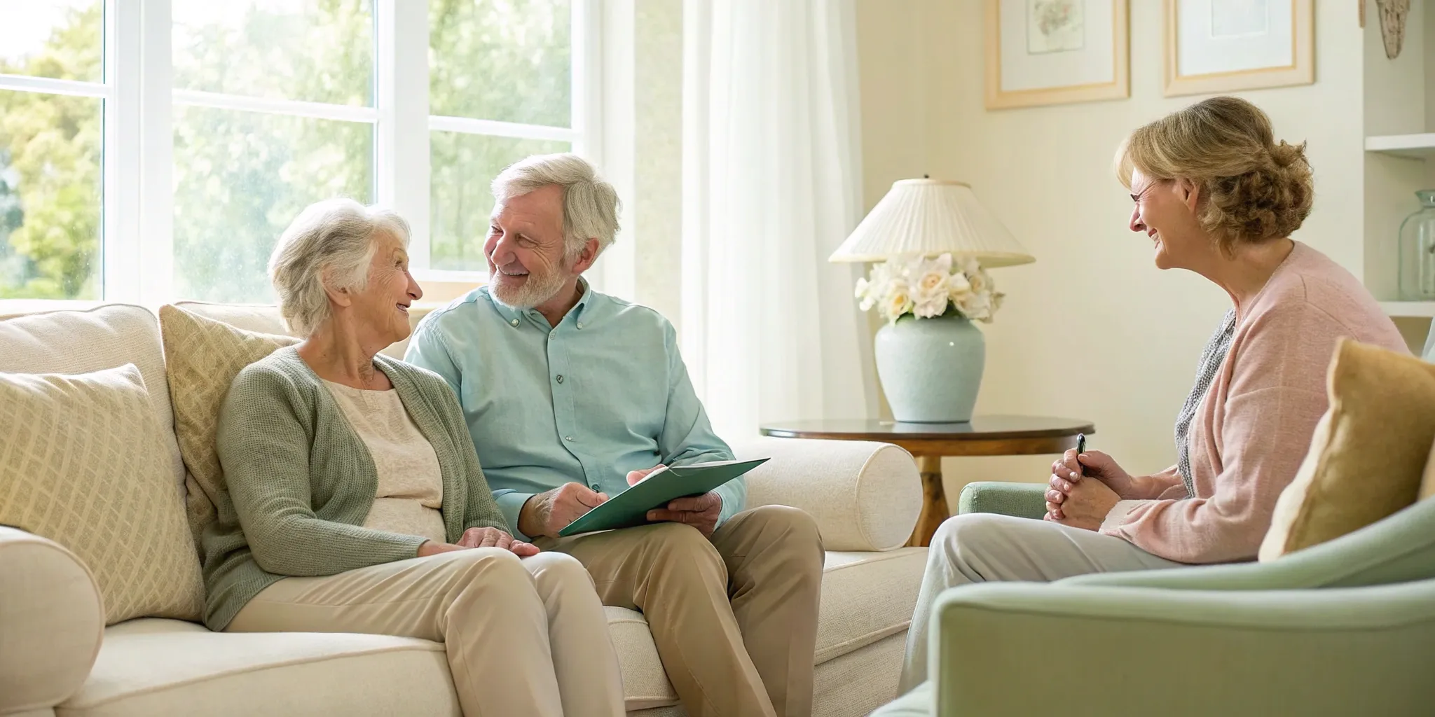 A couple reviews their options for Medicare Advantage plans in Washington.