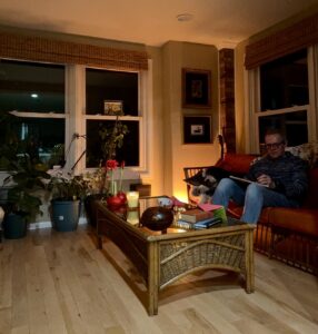 Karl Bruns-Kyler in a dark room.