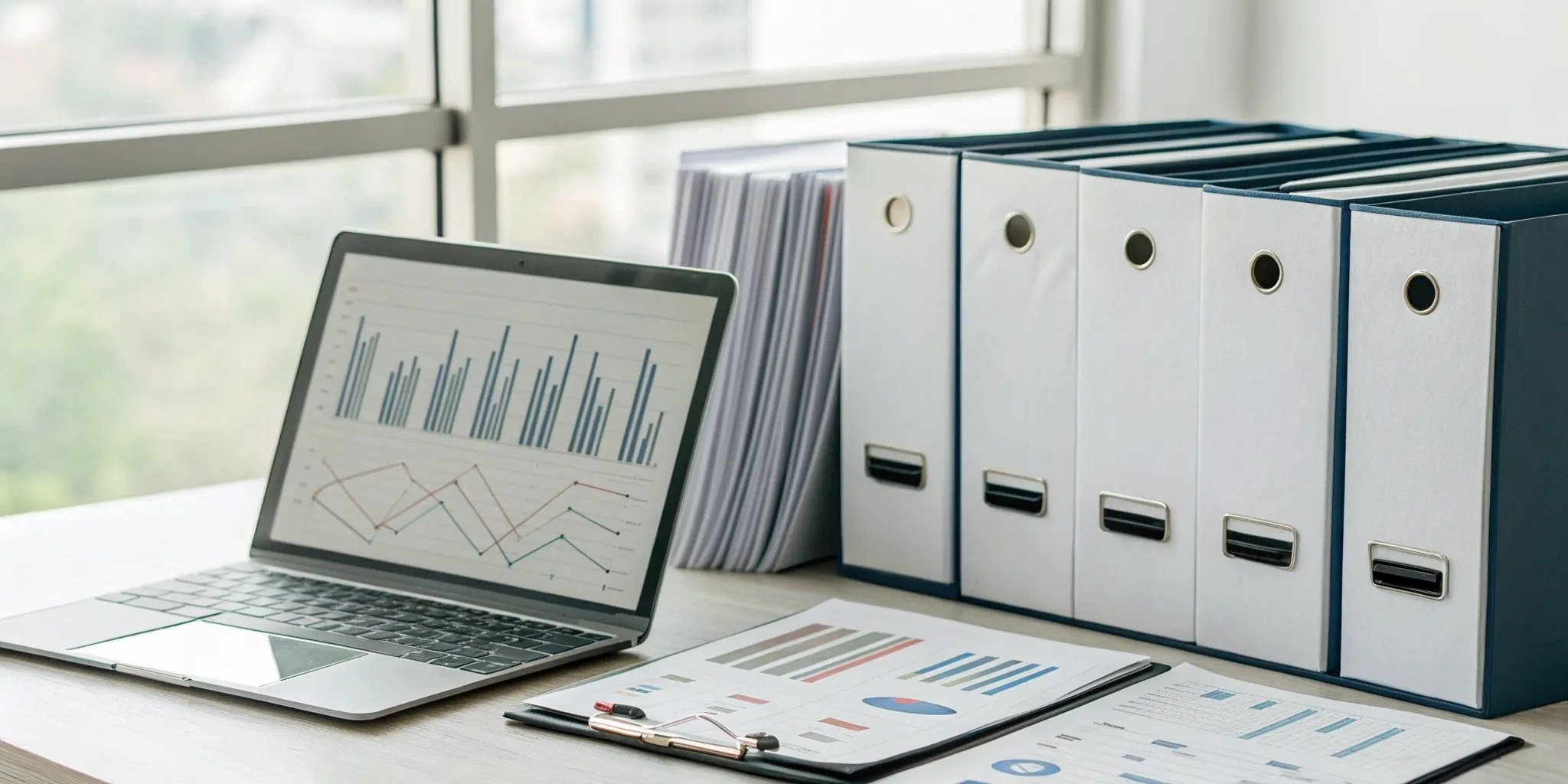 A guide to comparing Medigap plans in NJ on a laptop with documents.