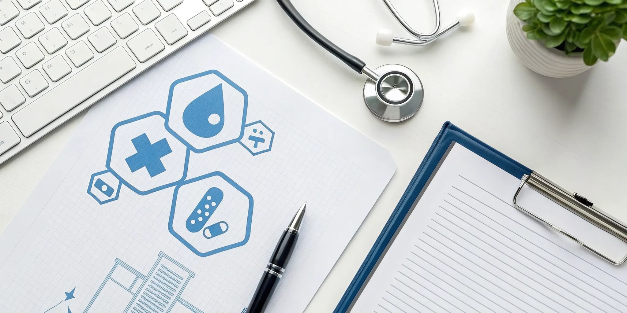 Comparing North Carolina Medicare supplement plans with a stethoscope and medical chart.