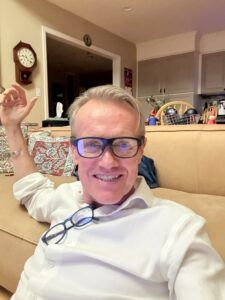 Karl wearing XRAI glasses.