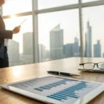 Woman reviewing charts on a laptop to plan for 2026 Medicare supplement costs.
