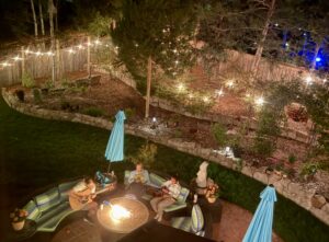 Karl's backyard at night.