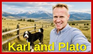 Montana Medicare broker Karl Bruns-Kyler and his dog Plato.